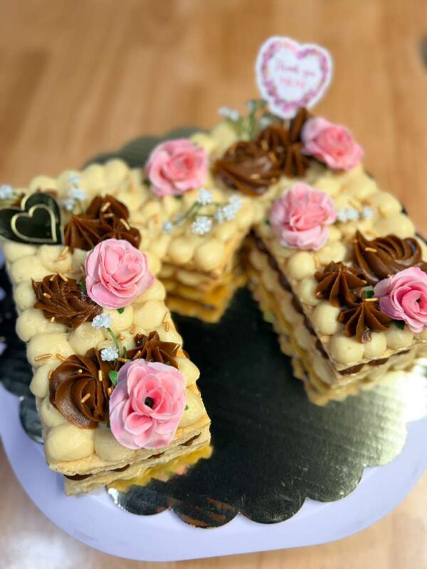 Heart-Shaped Mille-Feuille Celebration Cake