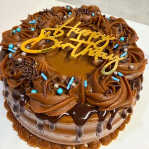 Chocolate Caramel Drip Birthday Cake