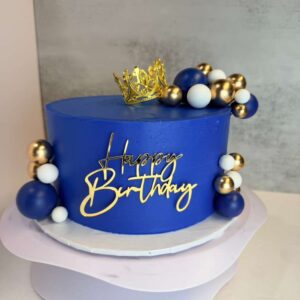 Royal Blue Crown Birthday Cake